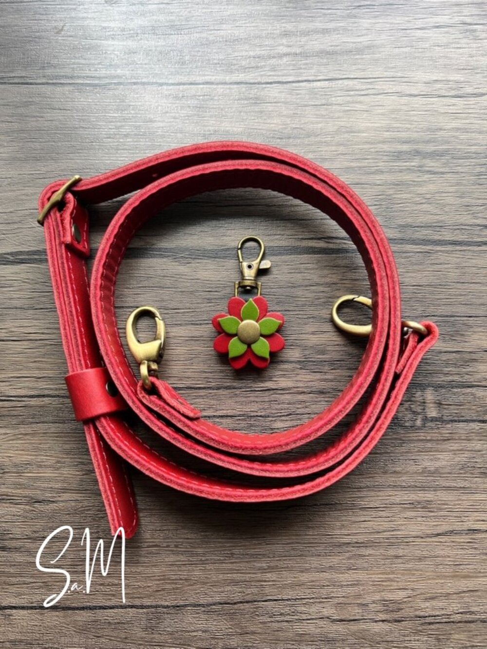 Portland Leather Goods Ruby Crossbody Strap with Handmade Charm!